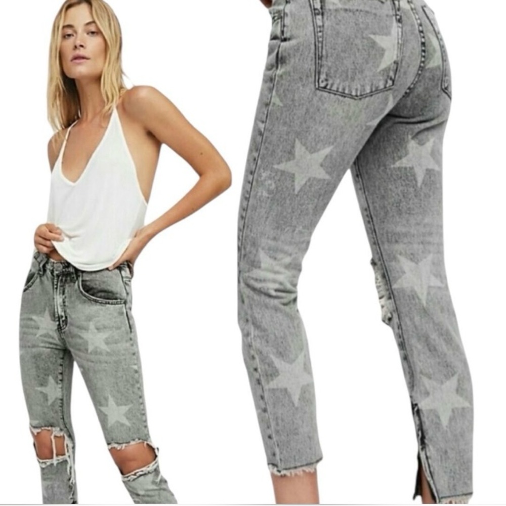 One Teaspoon Gray Star Skinny Jeans